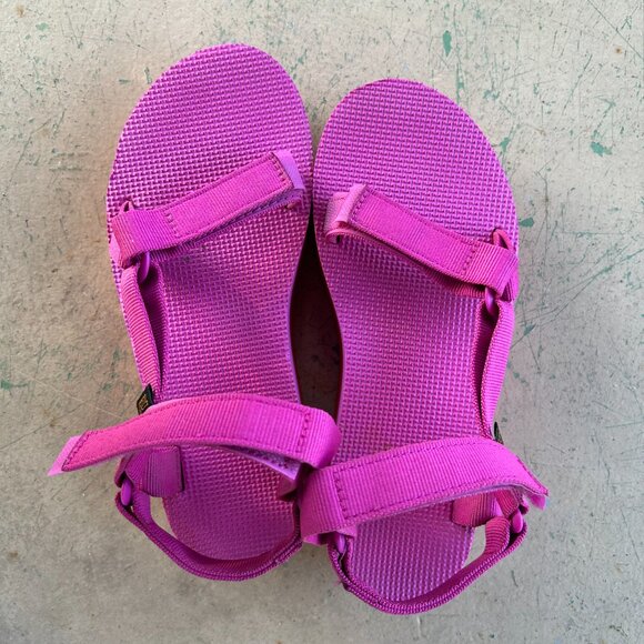 Teva Women's Flatform Universal Platform Pink Orange Sandal - Picture 5 of 8